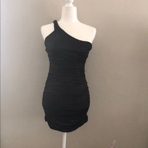 One Shoulder Black Dress